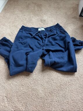 Hollister Navy Blue Fleece Jogger Pants
